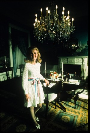 picture of Tricia Nixon in 1970 giving tour of White House for 60 Minutes